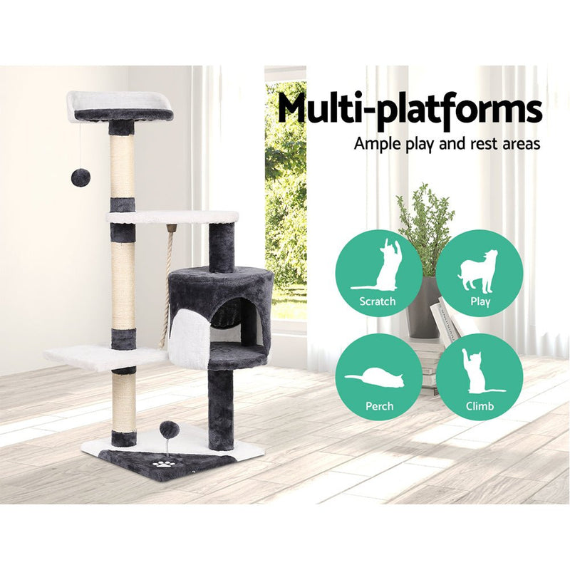 i.Pet Cat Tree 112cm Trees Scratching Post Scratcher Tower Condo House Furniture Wood - Pet Care > Cat Supplies - Rivercity House & Home Co. (ABN 18 642 972 209)