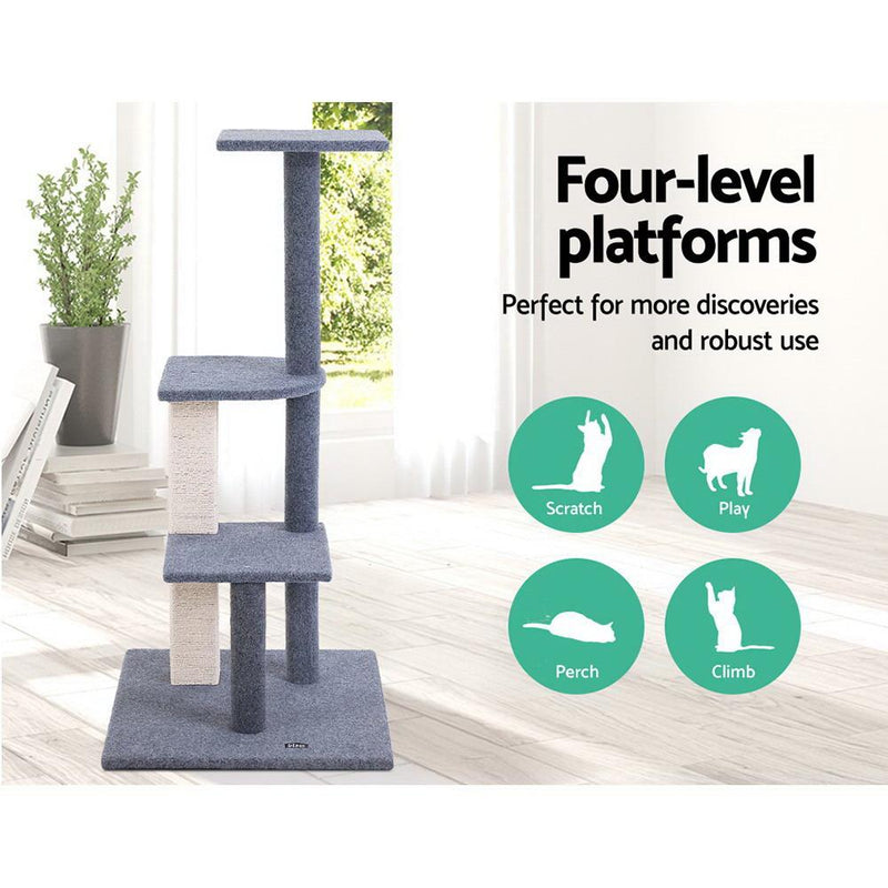 Cat Tree 124cm Trees Scratching Post Scratcher Tower Condo House Furniture Wood Steps - Rivercity House & Home Co. (ABN 18 642 972 209) - Affordable Modern Furniture Australia