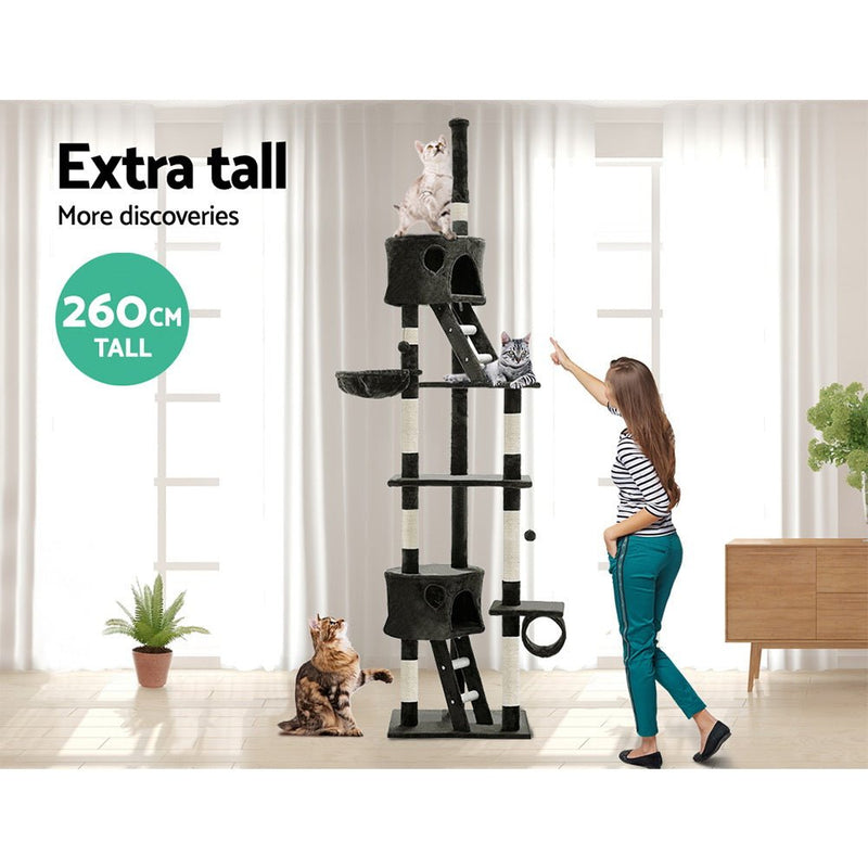 Cat Tree 260cm Trees Scratching Post Scratcher Tower Condo House Furniture Wood - Pet Care > Cat Supplies - Rivercity House & Home Co. (ABN 18 642 972 209) - Affordable Modern Furniture Australia