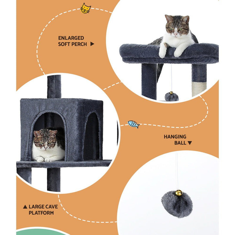Cat Tree Tower Scratching Post Scratcher 138cm Trees Condo House Grey - Pet Care > Cat Supplies - Rivercity House & Home Co. (ABN 18 642 972 209) - Affordable Modern Furniture Australia