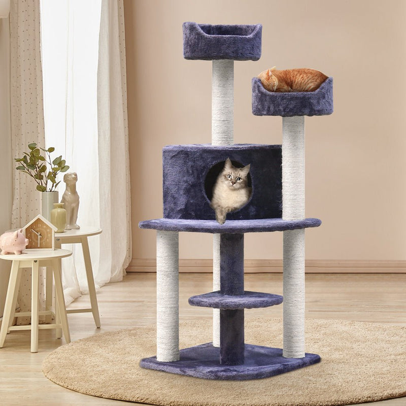 Cat Tree Trees Scratching Post Scratcher Tower Condo House Grey 126cm - Pet Care > Cat Supplies - Rivercity House & Home Co. (ABN 18 642 972 209) - Affordable Modern Furniture Australia
