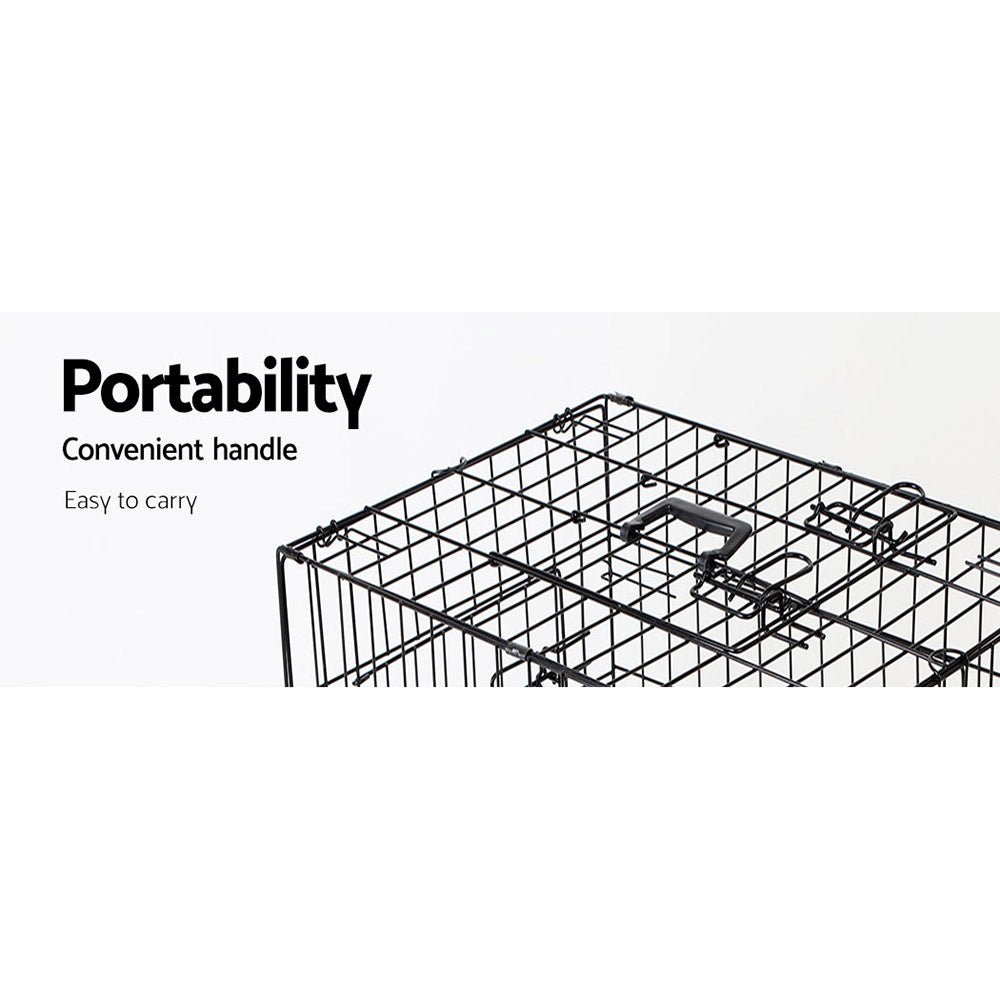 Dog Cage 48inch Pet Cage - Black - Pet Care > Dog Supplies - Rivercity House & Home Co. (ABN 18 642 972 209) - Affordable Modern Furniture Australia