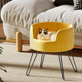 Elevated Cosy Calming Pet Bed Yellow