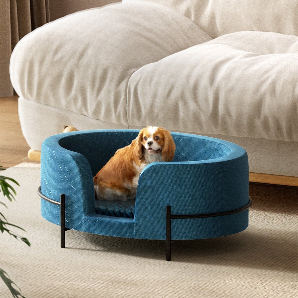 Elevated Cosy Calming Pet Bed Blue - Pet Care > Dog Supplies - Rivercity House & Home Co. (ABN 18 642 972 209) - Affordable Modern Furniture Australia