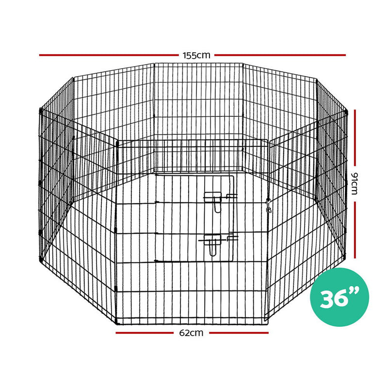 Pet Dog Playpen 36" 8 Panel Puppy Exercise Cage Enclosure Fence - Pet Care > Dog Supplies - Rivercity House & Home Co. (ABN 18 642 972 209) - Affordable Modern Furniture Australia