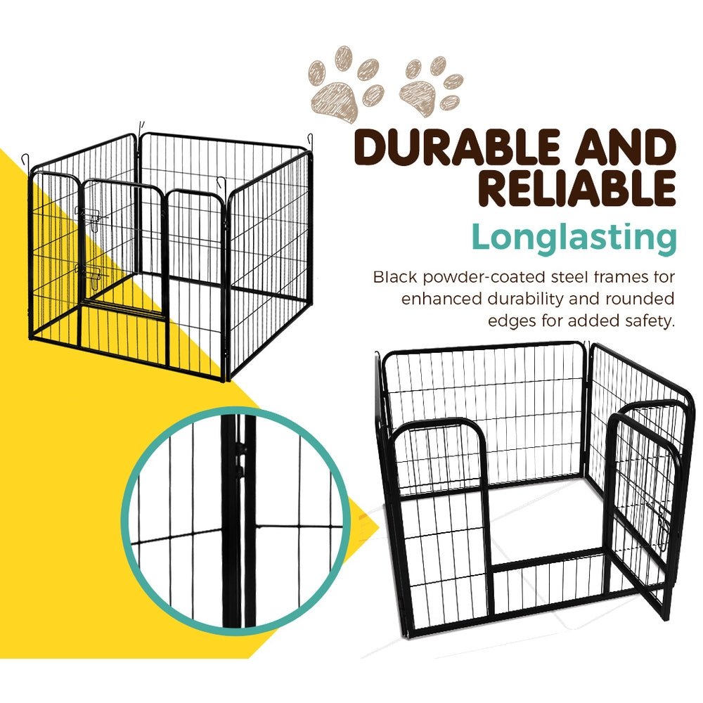 Pet Dog Playpen 8 Panel Puppy Exercise Cage Enclosure Fence 80x60cm - Pet Care > Dog Supplies - Rivercity House & Home Co. (ABN 18 642 972 209) - Affordable Modern Furniture Australia