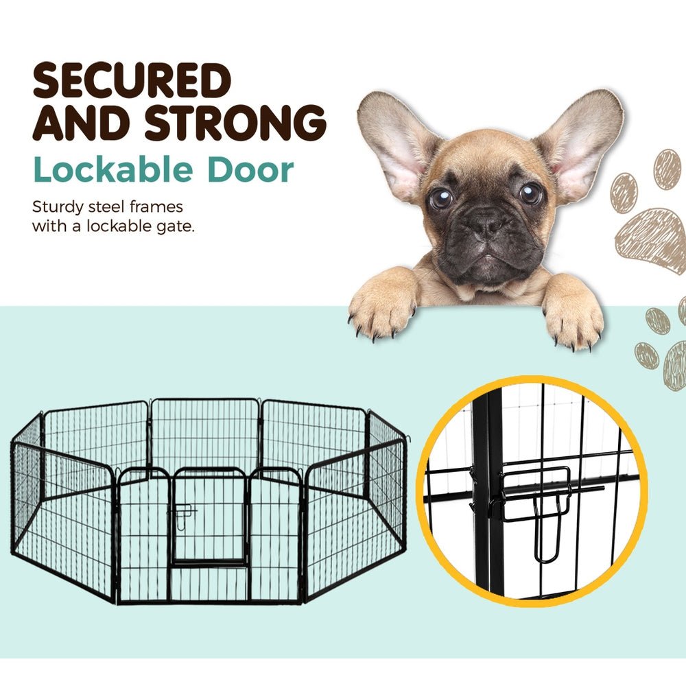 Pet Dog Playpen 8 Panel Puppy Exercise Cage Enclosure Fence 80x60cm - Pet Care > Dog Supplies - Rivercity House & Home Co. (ABN 18 642 972 209) - Affordable Modern Furniture Australia