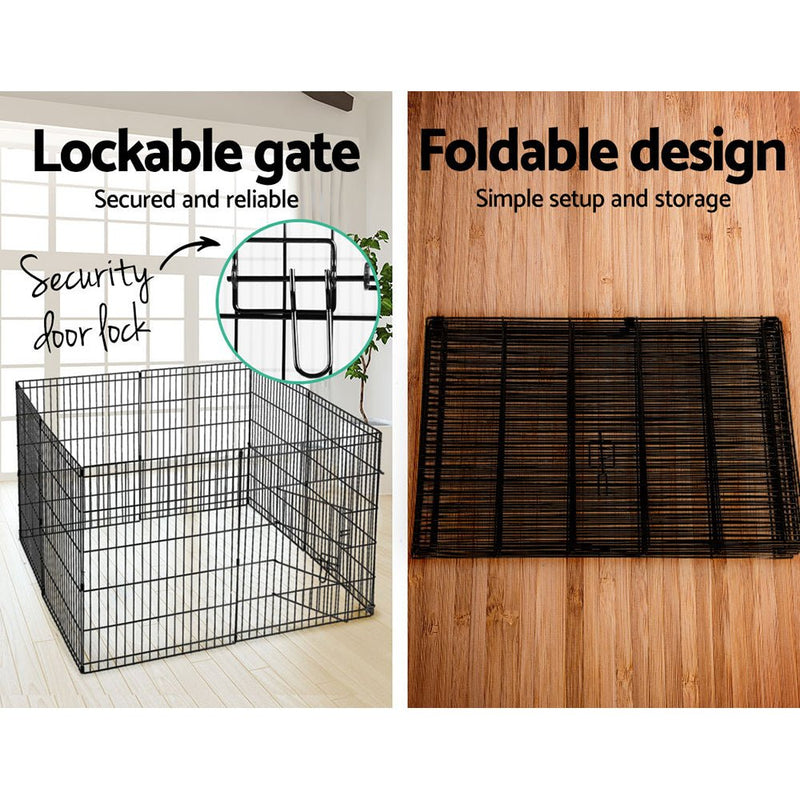 Pet Playpen Dog Playpen 30" 8 Panel Puppy Exercise Cage Enclosure Fence - Pet Care > Dog Supplies - Rivercity House & Home Co. (ABN 18 642 972 209) - Affordable Modern Furniture Australia