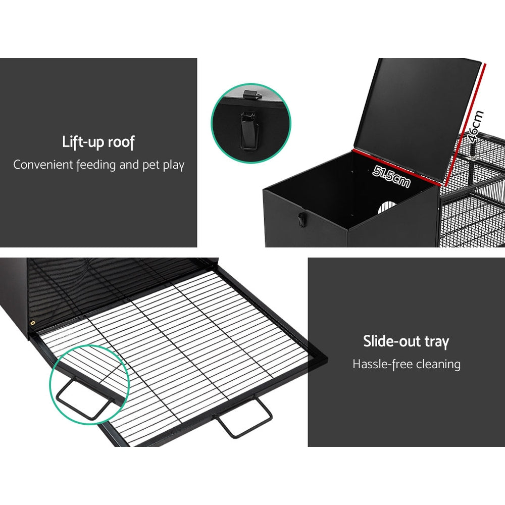 Rabbit Cage Hutch Cages Indoor Outdoor Hamster Enclosure Pet Metal Carrier 122CM Length - Pet Care > Coops & Hutches - Rivercity House & Home Co. (ABN 18 642 972 209) - Affordable Modern Furniture Australia