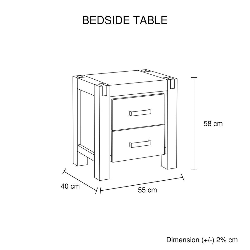 Java Bedside Table Oak - Rivercity House & Home Co. (ABN 18 642 972 209) - Affordable Modern Furniture Australia