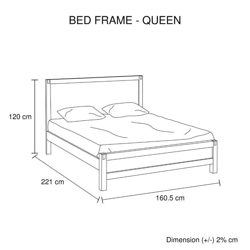 Java Queen Bed Frame Oak - Rivercity House & Home Co. (ABN 18 642 972 209) - Affordable Modern Furniture Australia