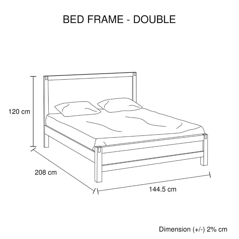 Java Wooden Double Bed Frame Oak - Furniture > Bedroom - Rivercity House & Home Co. (ABN 18 642 972 209) - Affordable Modern Furniture Australia