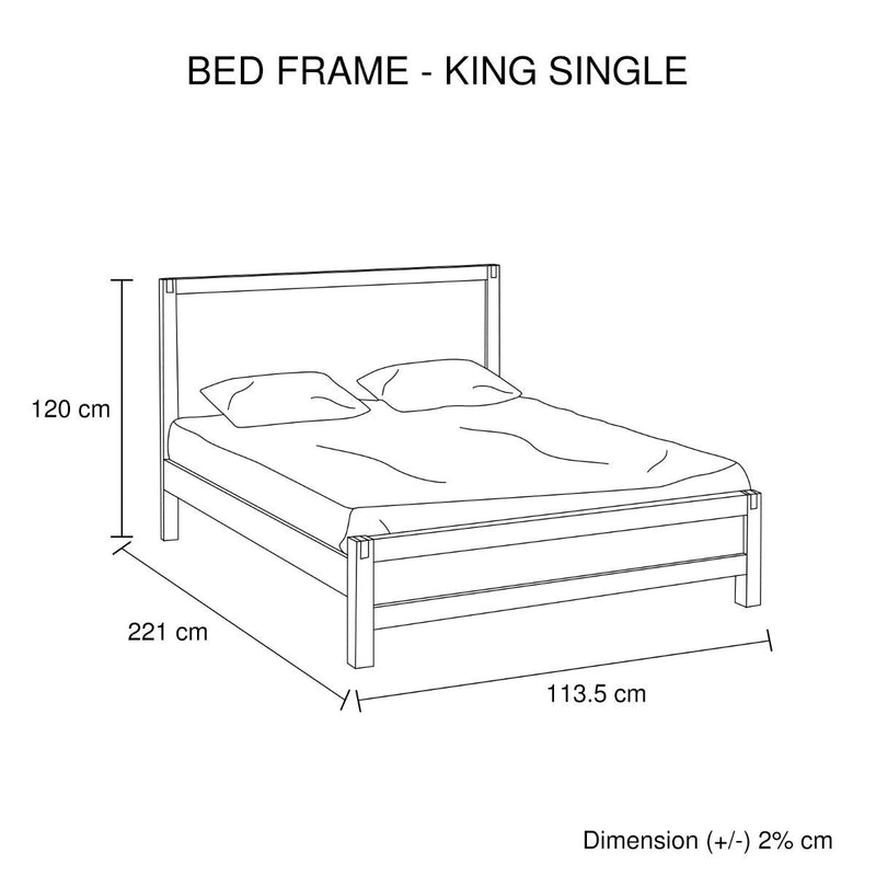 Java Wooden King Single Bed Frame Base Oak - Furniture > Bedroom - Rivercity House & Home Co. (ABN 18 642 972 209) - Affordable Modern Furniture Australia