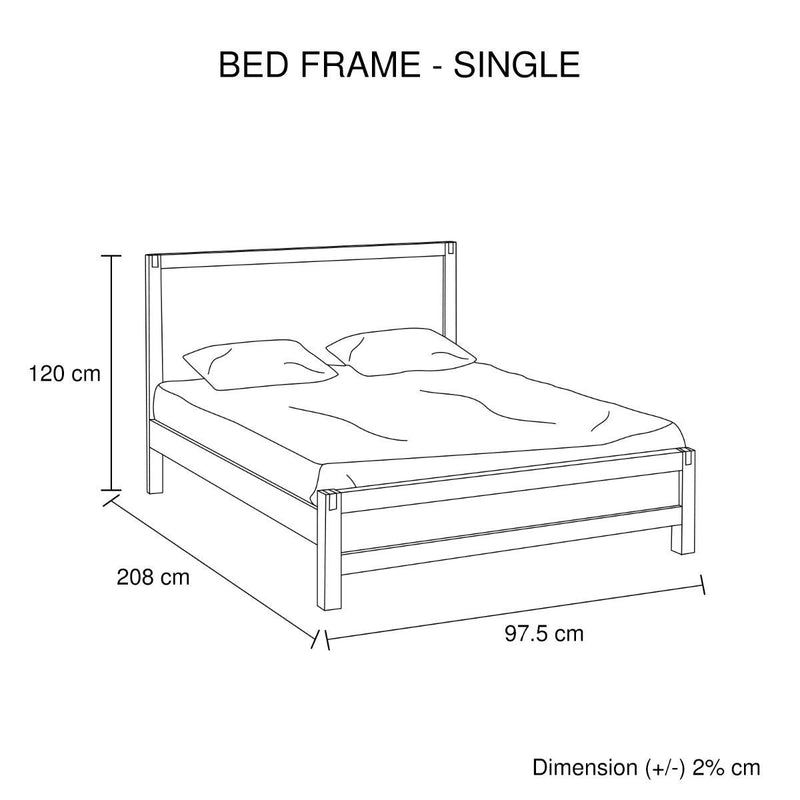 Java Wooden Single Bed Frame Oak - Furniture > Bedroom - Rivercity House & Home Co. (ABN 18 642 972 209) - Affordable Modern Furniture Australia