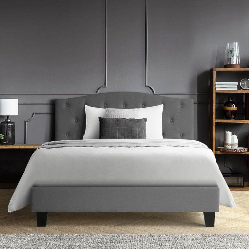 Jervis King Single Bed Frame Grey - Furniture > Bedroom - Rivercity House And Home Co.