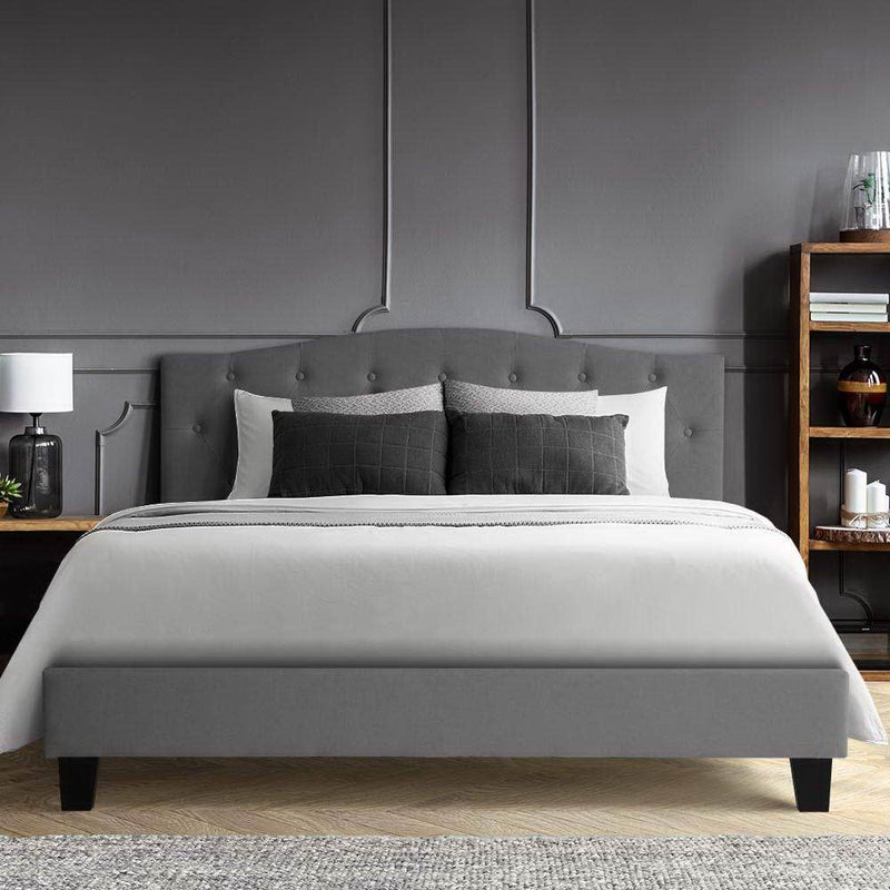 Jervis Queen Bed Frame Grey - Furniture > Bedroom - Rivercity House & Home Co. (ABN 18 642 972 209) - Affordable Modern Furniture Australia
