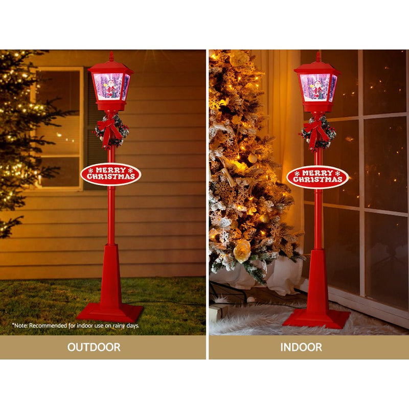 Christmas Lamp Post Light with Falling Snow Red - Occasions > Christmas - Rivercity House & Home Co. (ABN 18 642 972 209) - Affordable Modern Furniture Australia