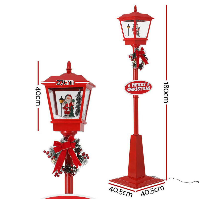 Christmas Lamp Post Light with Falling Snow Red - Occasions > Christmas - Rivercity House & Home Co. (ABN 18 642 972 209) - Affordable Modern Furniture Australia