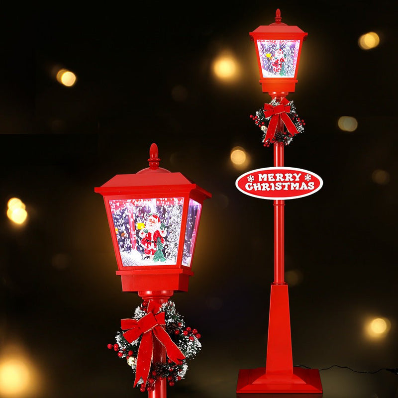 Christmas Lamp Post Light with Falling Snow Red - Occasions > Christmas - Rivercity House & Home Co. (ABN 18 642 972 209) - Affordable Modern Furniture Australia