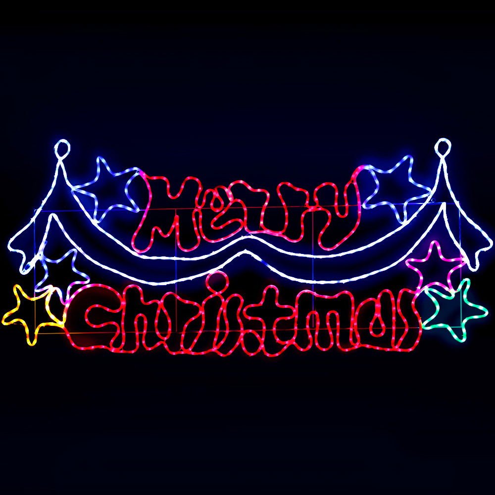 1.9M LED Merry Christmas lights Motif Light Outdoor Decorations - Rivercity House & Home Co. (ABN 18 642 972 209) - Affordable Modern Furniture Australia