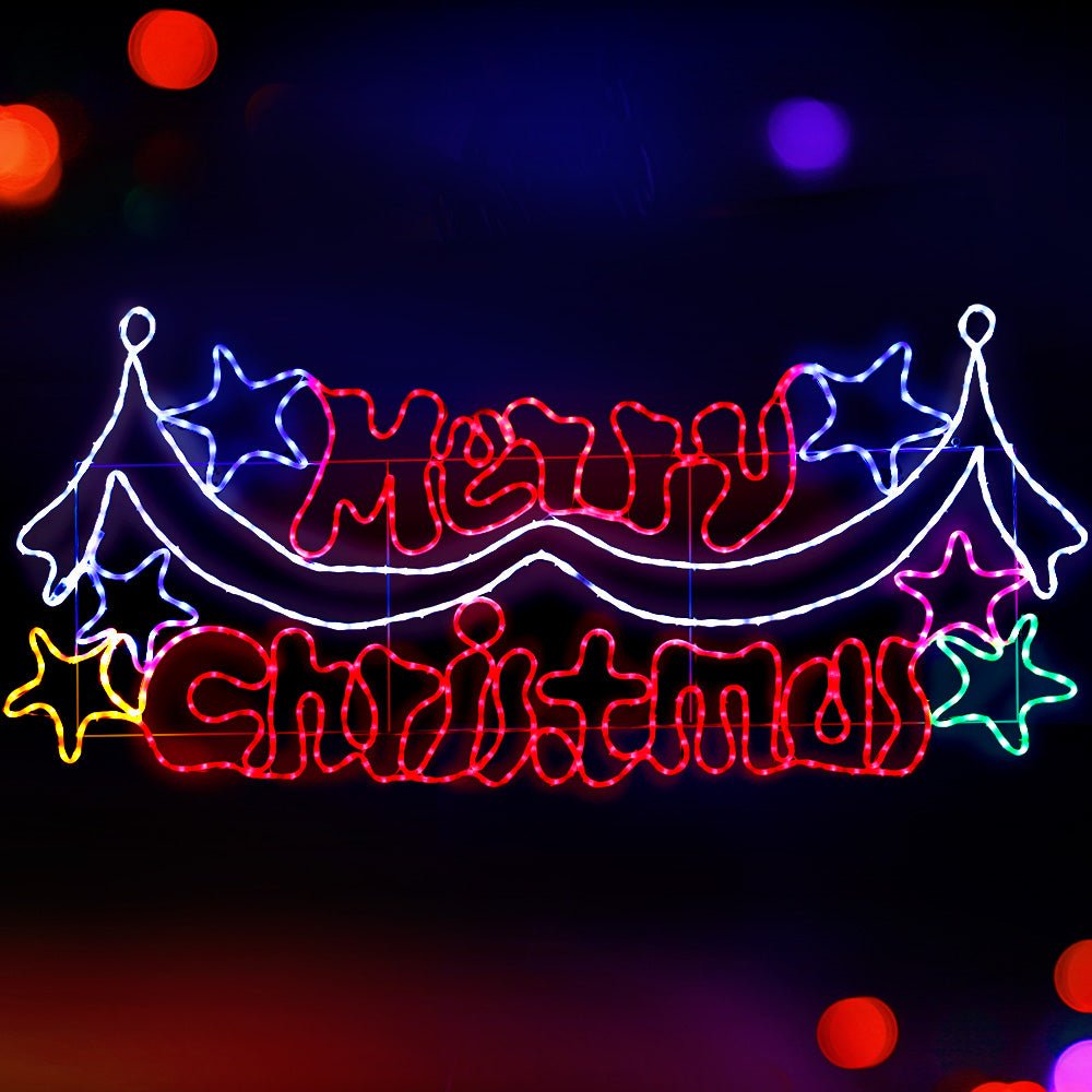 1.9M LED Merry Christmas lights Motif Light Outdoor Decorations - Rivercity House & Home Co. (ABN 18 642 972 209) - Affordable Modern Furniture Australia