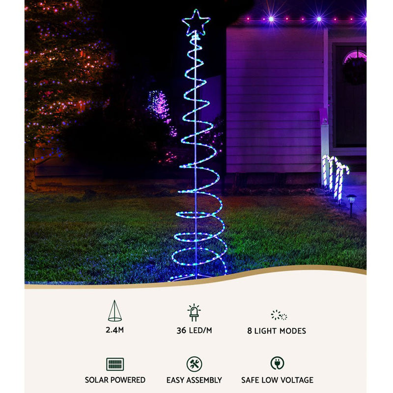 2.4M LED Christmas Tree Solar Motif Lights 8 Modes - Occasions > Christmas - Rivercity House & Home Co. (ABN 18 642 972 209) - Affordable Modern Furniture Australia