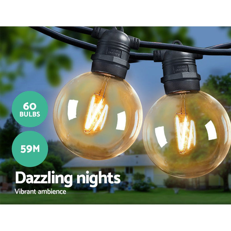 59m LED Festoon Lights Sting Lighting Kits Wedding Outdoor Party - Occasions > Lights - Rivercity House & Home Co. (ABN 18 642 972 209) - Affordable Modern Furniture Australia
