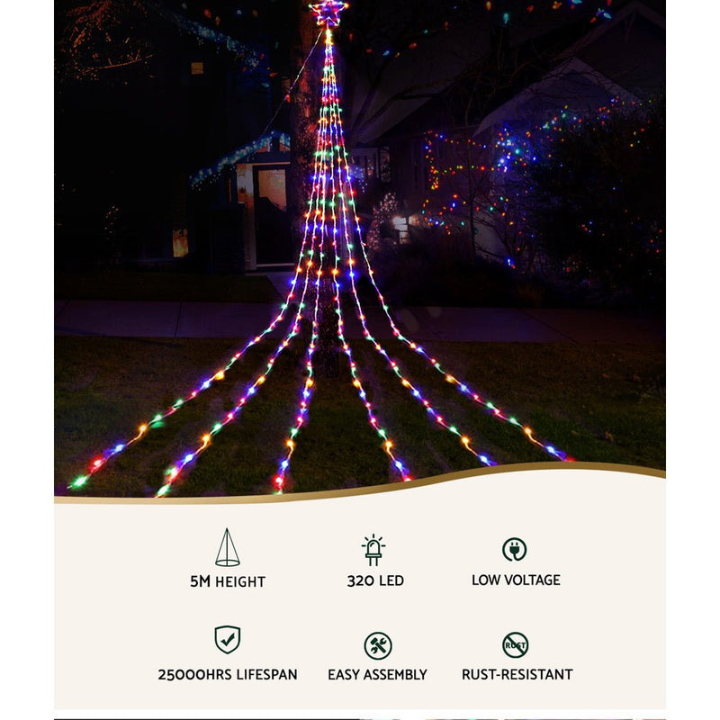 5M Christmas Curtain Lights LED Motif Fairy String Light Outdoor - Rivercity House & Home Co. (ABN 18 642 972 209) - Affordable Modern Furniture Australia