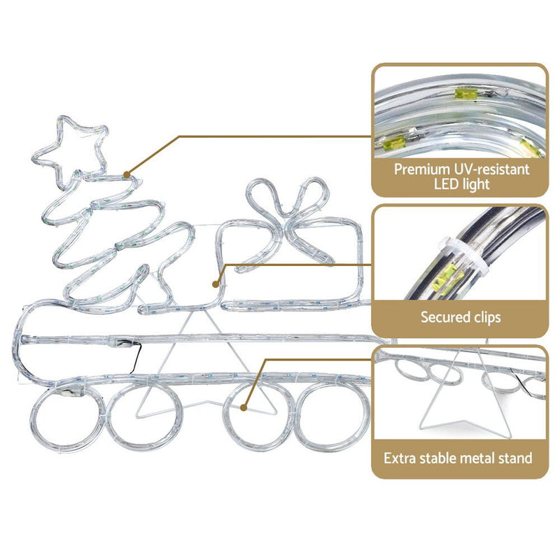 Jingle Jollys Christmas Lights Motif LED Rope Light Train Xmas Decor - Occasions > Christmas - Rivercity House & Home Co. (ABN 18 642 972 209)