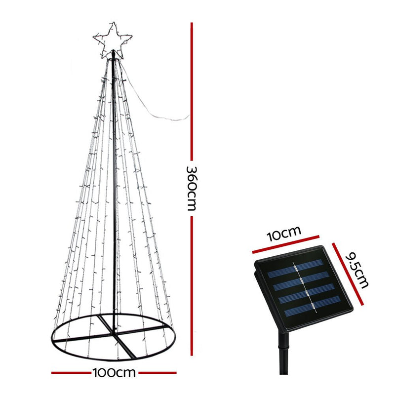 Solar Christmas Tree 3.6M Coloured LED 8 Light Modes - Occasions > Christmas - Rivercity House & Home Co. (ABN 18 642 972 209) - Affordable Modern Furniture Australia