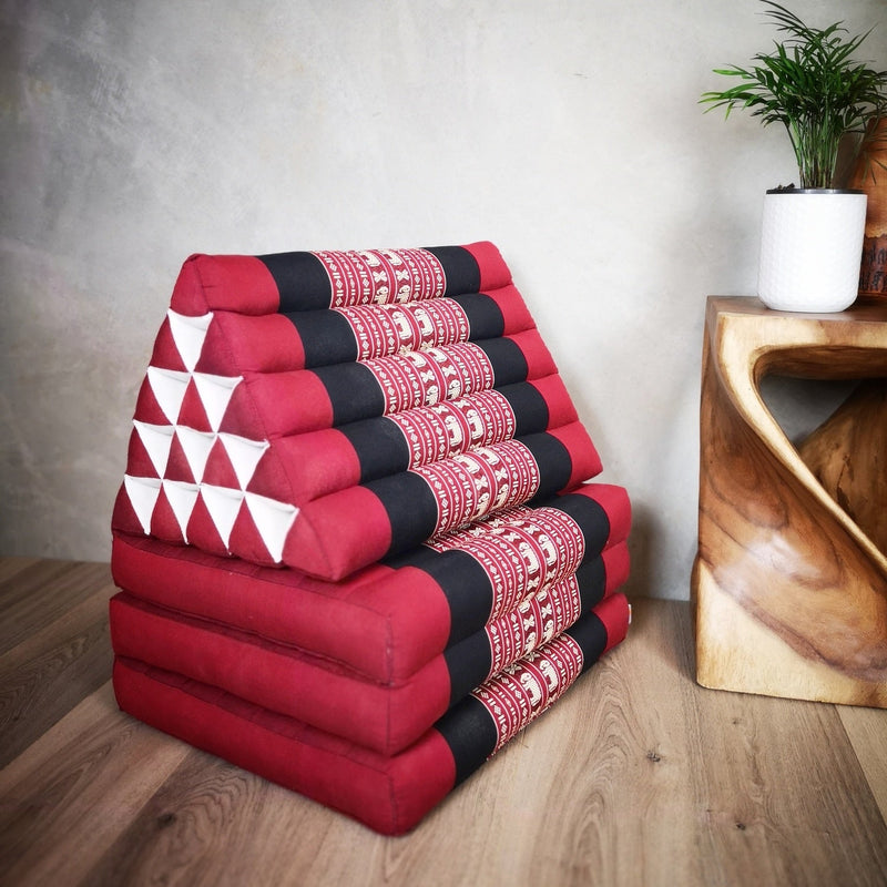 Jumbo Thai Triangle Pillow Three-Folds Red - Home & Garden > Decor - Rivercity House & Home Co. (ABN 18 642 972 209) - Affordable Modern Furniture Australia