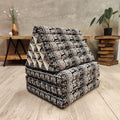 Jumbo Thai Triangle Pillow Three-Folds Black & White Elephant