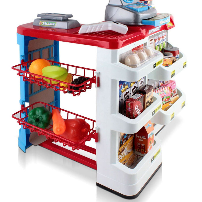 Keezi 24 Piece Kids Super Market Toy Set - Red & White - Baby & Kids > Toys - Rivercity House & Home Co. (ABN 18 642 972 209)