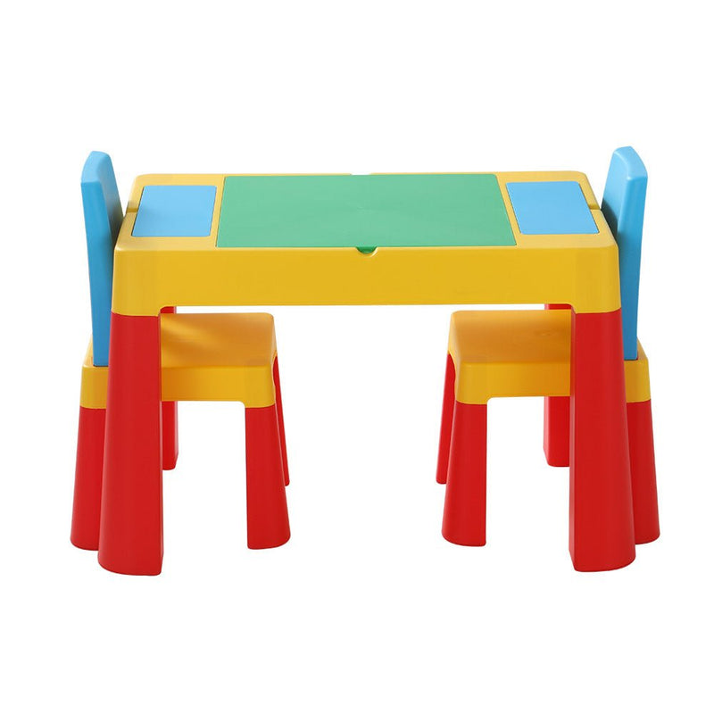 Keezi 3PCS Kids Table and Chairs Set Activity Toys Storage Box Desk Blocks - Baby & Kids > Kid's Furniture - Rivercity House & Home Co. (ABN 18 642 972 209)
