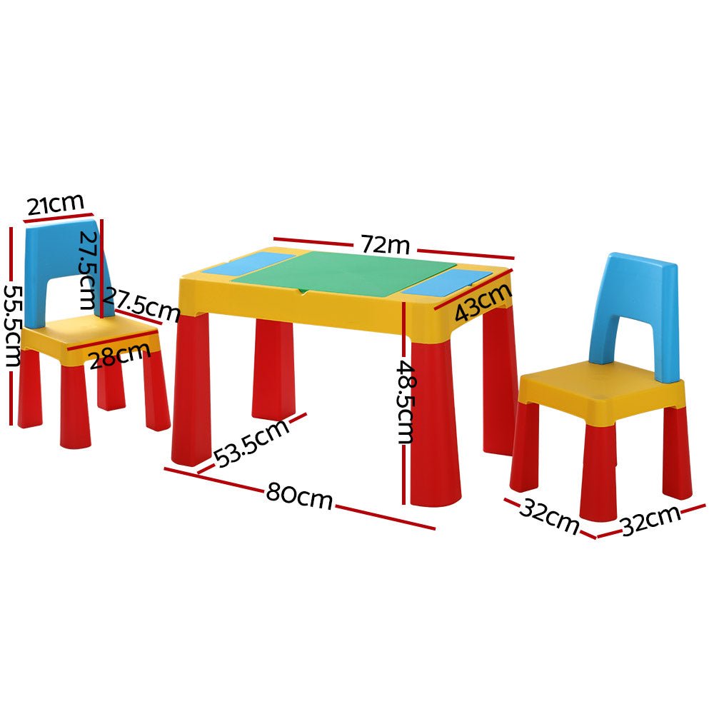 3PCS Kids Table and Chairs Set Activity Toys Storage Box Desk Blocks - Baby & Kids > Kid's Furniture - Rivercity House & Home Co. (ABN 18 642 972 209) - Affordable Modern Furniture Australia