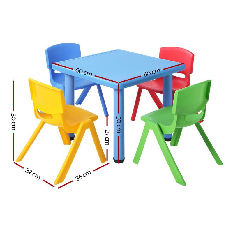 Keezi 5 Piece Kids Table and Chair Set - Blue - Baby & Kids > Kid's Furniture - Rivercity House & Home Co. (ABN 18 642 972 209)