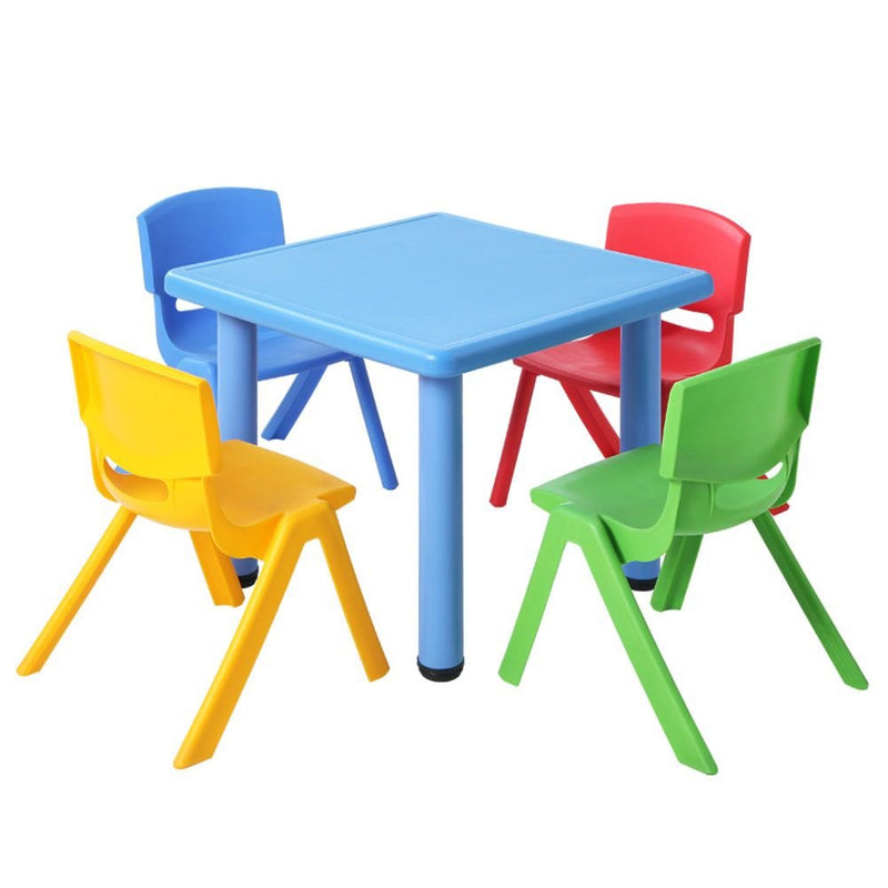 5 Piece Kids Table and Chair Set - Blue - Baby & Kids > Kid's Furniture - Rivercity House & Home Co. (ABN 18 642 972 209) - Affordable Modern Furniture Australia