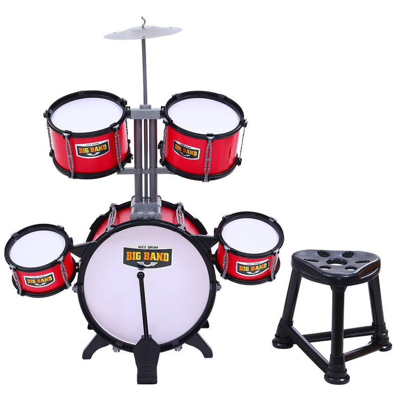 Kids 7 Drum Set Junior Drums Kit Musical Play Toys Childrens Mini Big Band - Baby & Kids > Toys - Rivercity House & Home Co. (ABN 18 642 972 209) - Affordable Modern Furniture Australia