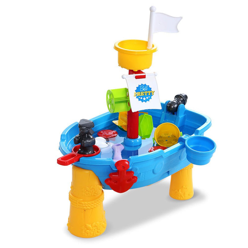 Kids Beach Sand and Water Toys Outdoor Table Pirate Ship Childrens Sandpit - Baby & Kids > Toys - Rivercity House & Home Co. (ABN 18 642 972 209) - Affordable Modern Furniture Australia