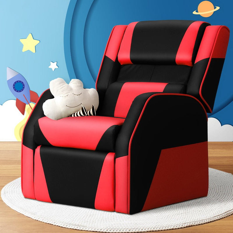 Keezi Kids Recliner Chair PU Leather Gaming Sofa Lounge Couch Children Armchair - Baby & Kids > Kid's Furniture - Rivercity House & Home Co. (ABN 18 642 972 209)