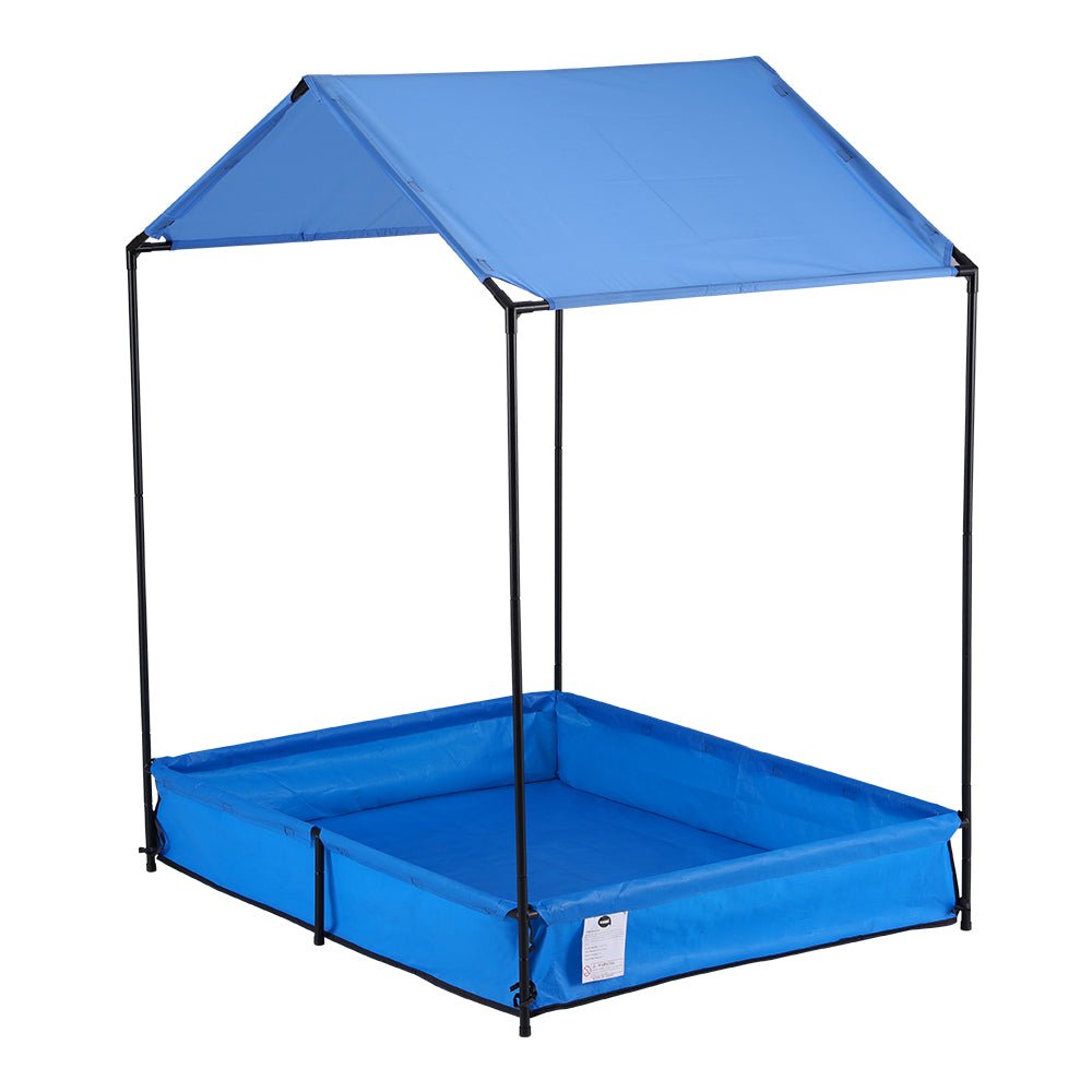 Keezi Kids Sandpit Metal Sandbox Sand Pit with Canopy Cover Outdoor Toys 120cm - Baby & Kids > Toys - Rivercity House & Home Co. (ABN 18 642 972 209) - Affordable Modern Furniture Australia