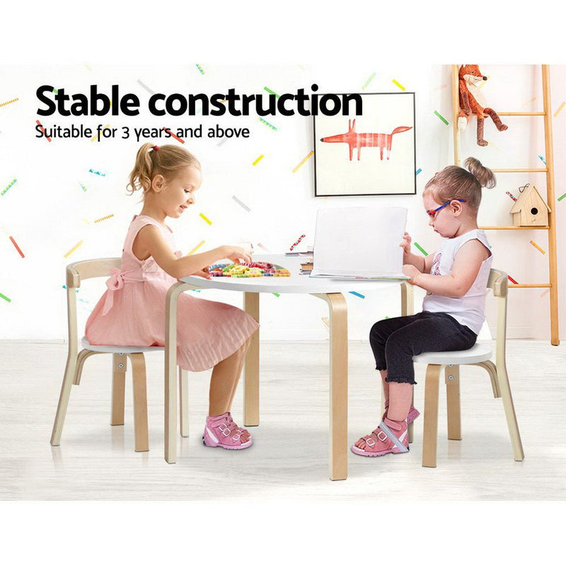 Keezi Nordic Kids Table Chair Set 3PC Desk Activity Study Play Children Modern - Baby & Kids > Kid's Furniture - Rivercity House & Home Co. (ABN 18 642 972 209)