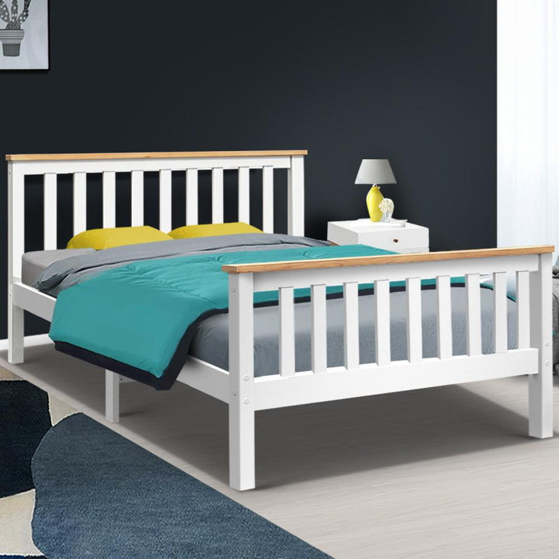 Kewarra Wooden Double Bed Frame White - Furniture > Bedroom - Rivercity House And Home Co.