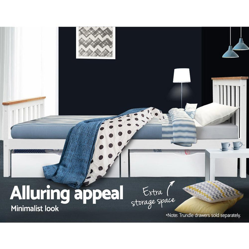 Kewarra Wooden King Single Bed Frame White - Furniture > Bedroom - Rivercity House & Home Co. (ABN 18 642 972 209) - Affordable Modern Furniture Australia