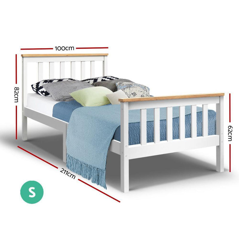 Kewarra Wooden Single Bed Frame White - Furniture > Bedroom - Rivercity House And Home Co.