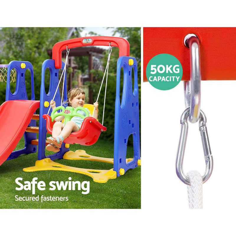 Kids 3-in-1 Slide Swing with Basketball Hoop - Rivercity House & Home Co. (ABN 18 642 972 209) - Affordable Modern Furniture Australia