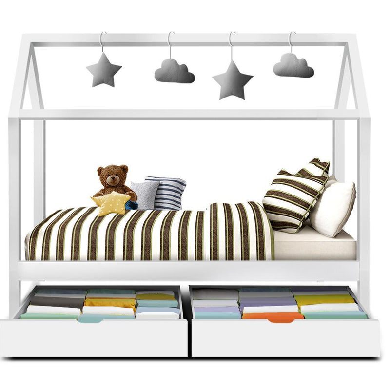 Kids Bali Wooden Single Bed Frame White - Furniture > Bedroom - Rivercity House & Home Co. (ABN 18 642 972 209) - Affordable Modern Furniture Australia
