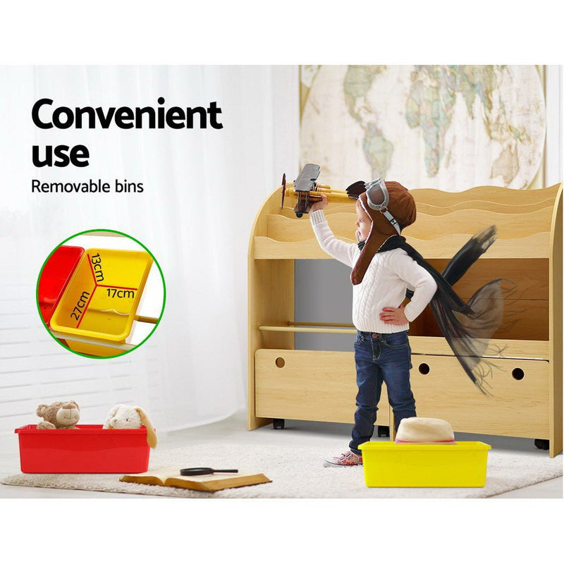 Kids Bookshelf Children Bookcase Toy Storage Box Organiser Display Rack - Baby & Kids > Kid's Furniture - Rivercity House & Home Co. (ABN 18 642 972 209)