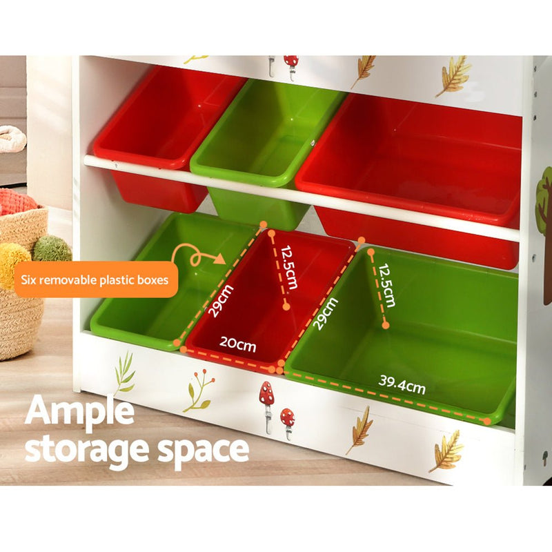 Kids Bookshelf Toy Box Organiser Children 6 Bins Display Shelf Storage Box - Baby & Kids > Kid's Furniture - Rivercity House & Home Co. (ABN 18 642 972 209) - Affordable Modern Furniture Australia