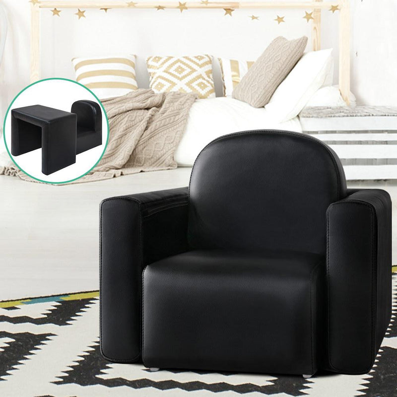 Kids Chair Sofa Recliner Children Table Desk Armchair Leather Couch Black - Baby & Kids - Rivercity House & Home Co. (ABN 18 642 972 209) - Affordable Modern Furniture Australia